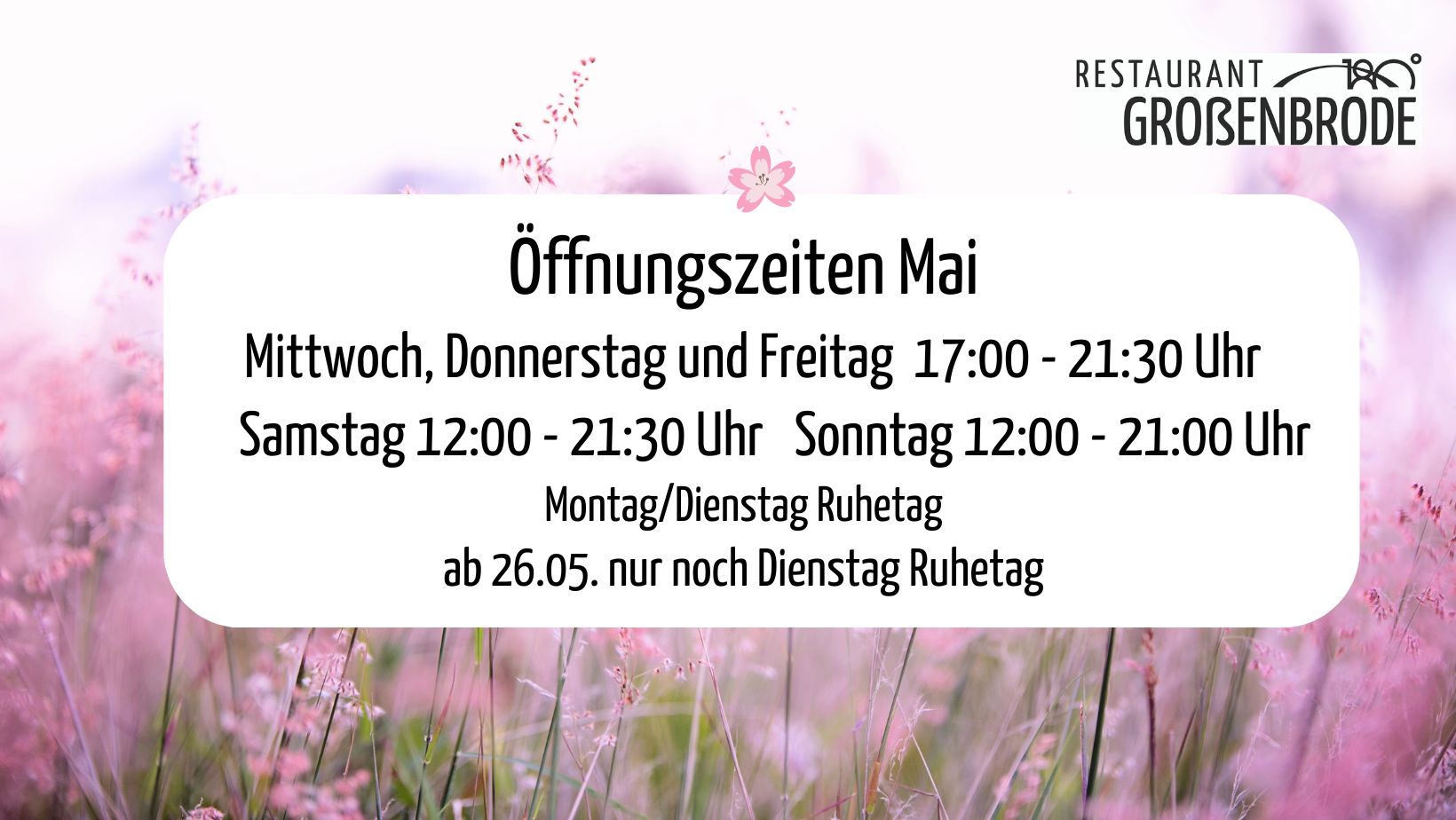ÖffnungszeitenMai25 Öffnungszeiten