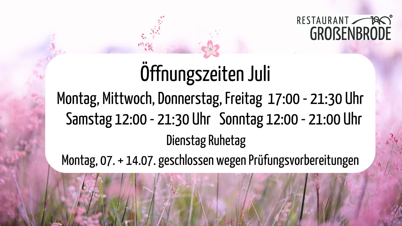 ÖffnungJuli25 Öffnungszeiten