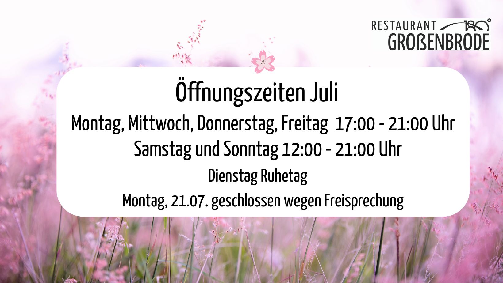 ÖffnungJuli25 Öffnungszeiten
